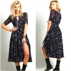 Free People Bonnie Dress 2 XS Floral Coquette CottageCore Boho Flowy Feminine